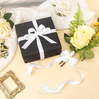 Ribbli White Satin Ribbon 5/8 inch x Continuous 25 Yards, Double Faced Satin Use - Image 3