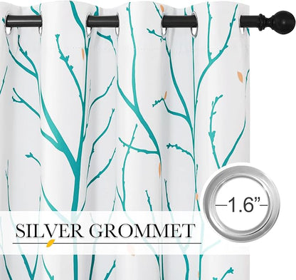 NICETOW Twisted Branch Room Darkening White Curtains, Thermal Insulated Grommet - Image 2