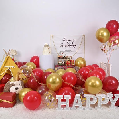 Red and Gold Balloon, 60 Pack 12 Inch Different Shades Red Party Balloons - Image 3