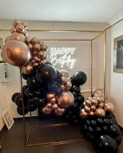 Rose Gold and Black Balloons Garland Arch Kit - Image 6