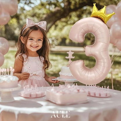 AULE 40 Inch Big Pink 3 Balloon Number - Image 4
