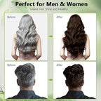 Dark Brown Hair Dye Shampoo for Women & Men, 15 Min Gray Coverage, 3 in 1 Semi-Permanent Color with Natural Herbal Ingredients, Lasts 60 Days