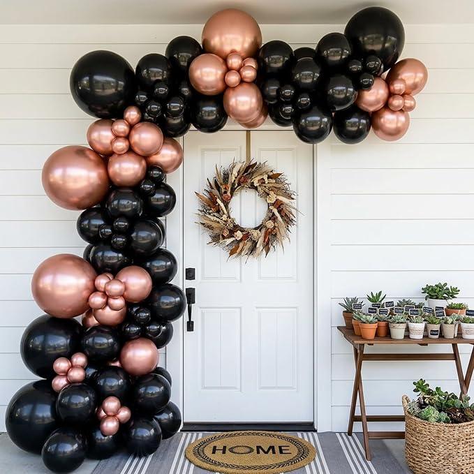 RUBFAC 135pcs Rose Gold Balloons Different Sizes 18 12 10 5 Inches, Latex - Image 6
