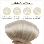 Full Shine Platinum Blonde Hair Extensions 20 Inch Blonde Clip in Hair Extensions for Dying for Dance 120 G 7 Pcs