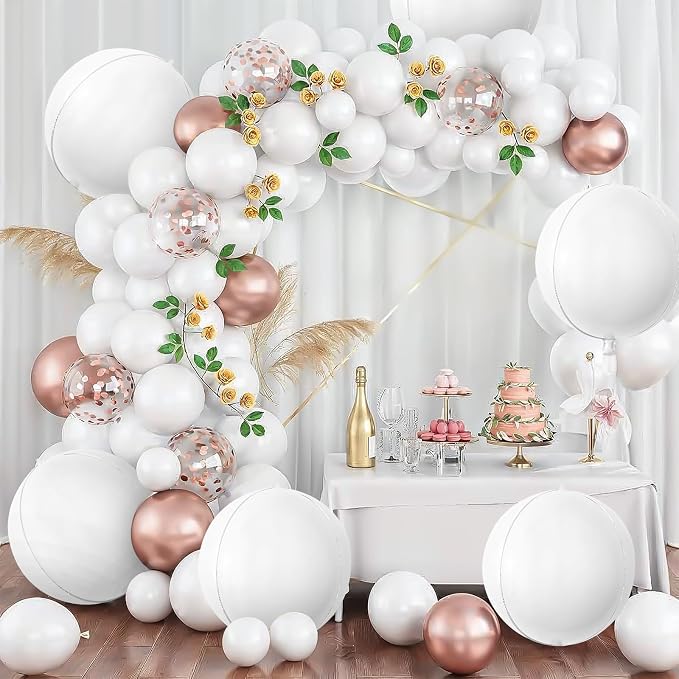 6Pcs Matte White Round Foil Balloons, Giant 4D Round Ball Balloons, 22 Inch - Image 6