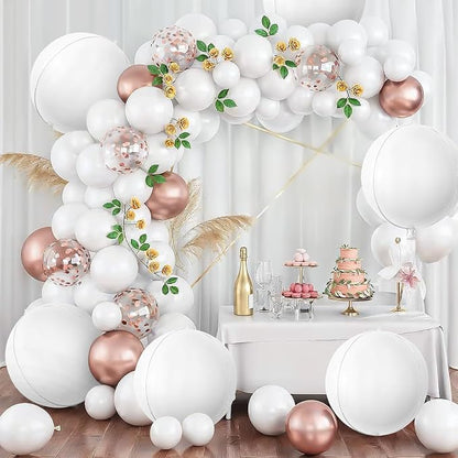 6Pcs Matte White Round Foil Balloons, Giant 4D Round Ball Balloons, 22 Inch - Image 6
