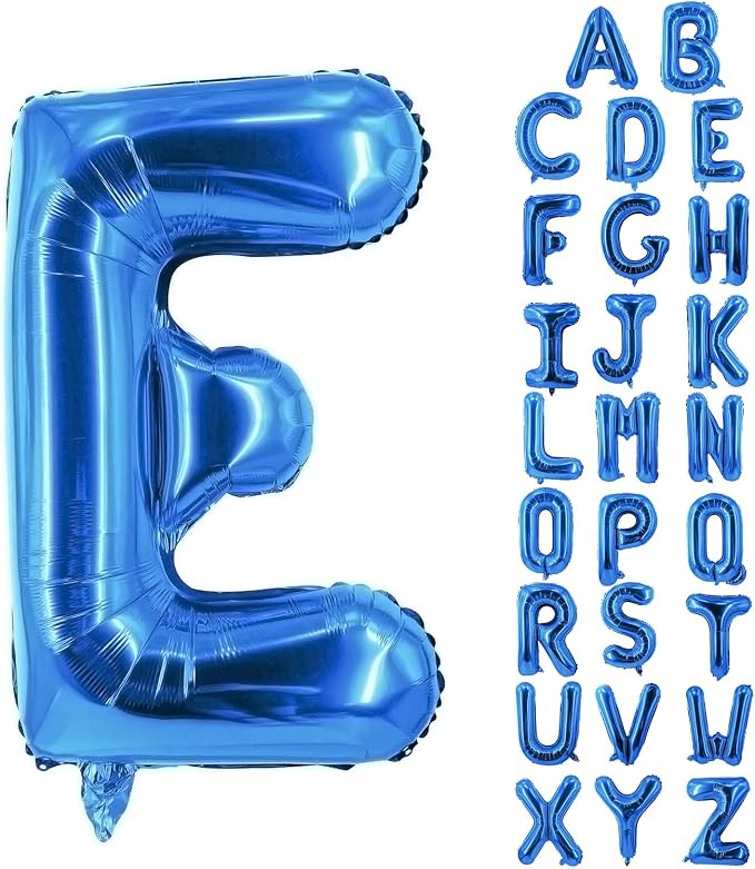 Letter Balloons 40 Inch Blue Giant Alphabet Balloons Letter E | Foil Mylar Big by YUNSHANGMO