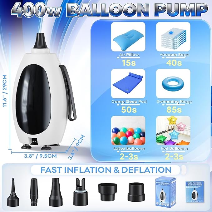 Electric Balloon Pump, 3-in-1 Portable Air Pump - Image 2