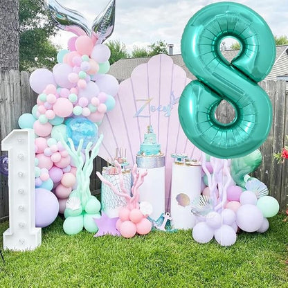 TONIFUL 40 Inch Large Teal Blue Number Balloons, Giant Jumbo Helium Foil Mylar - Image 4