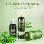 Roycederm Tea Tree Antifungal Shampoo and Conditioner: Complete Scalp Care Solution for Folliculitis, Dry, Itchy, and Flaky Scalp - Infused with Tea Tree Oil, Paraben & Sulfate Free