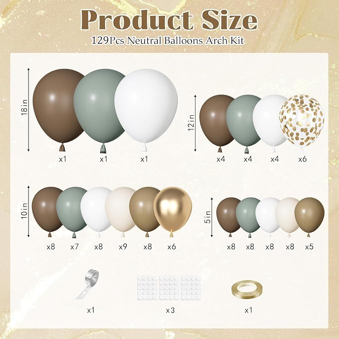 Ouddy Party Dusty Green Nude Balloons Garland Arch Kit 18 12 10 5 Inch | - Image 3
