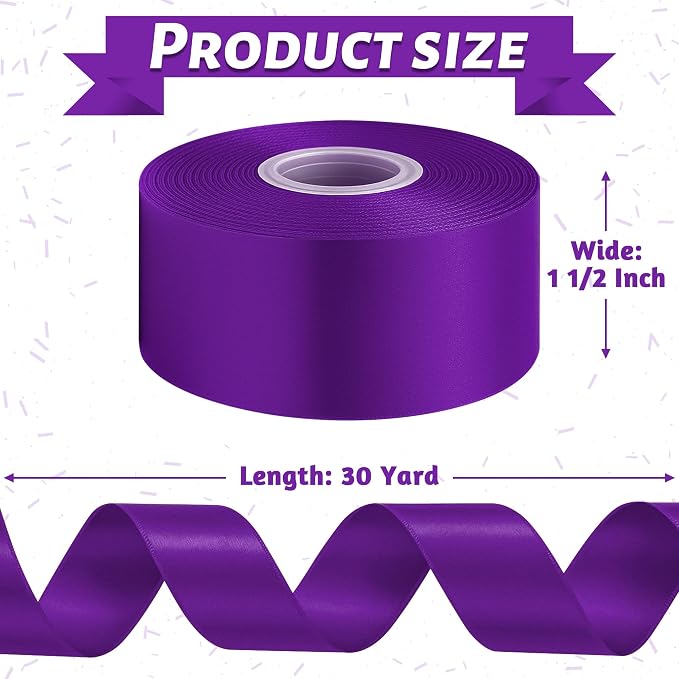 1 1/2In 30Yards Dark Purple Ribbon - Image 2