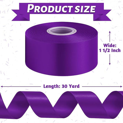 1 1/2In 30Yards Dark Purple Ribbon - Image 2