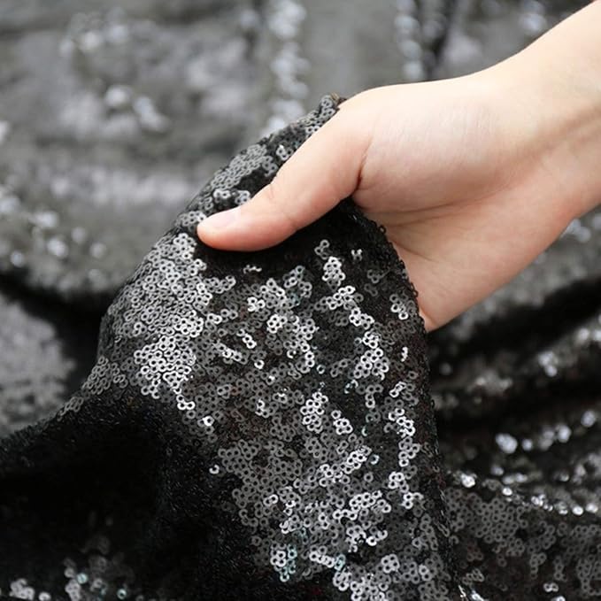 Poise3EHome Black Sequin Backdrop, 8FT x 10FT Sequin Photography Backdrop - Image 5