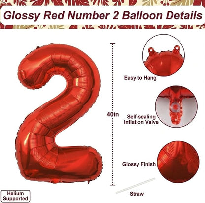 Red Number 12 Balloon 40 Inch, Foil Numeral - Image 4