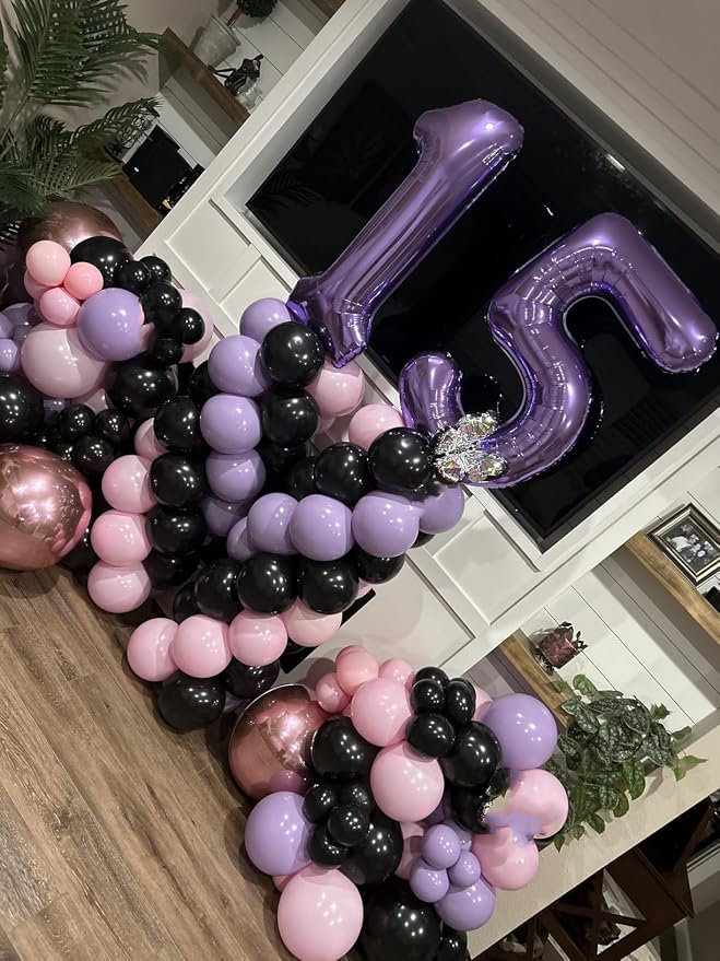 Number Balloons 15 Balloon Purple - Image 2