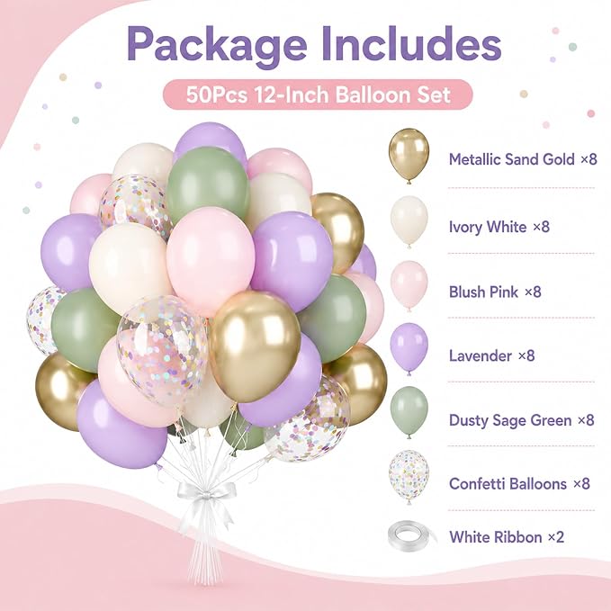 Sage Green Pink Balloons - Image 2