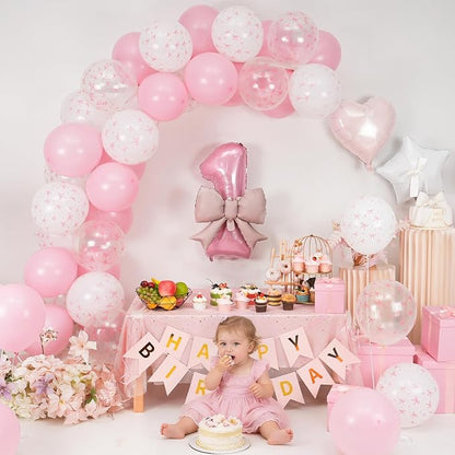 1st Pink Bow Birthday Decorations - Image 7