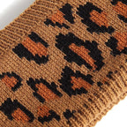 Women Leopard Knit Headband,Warm Sports Headscarf,Soft Stretchy Wide Hair Band,Fashion Accessories for Daily Wear