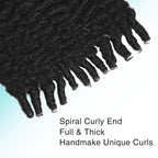 Burmese Curly Clip In Hair Extensions Real Human Hair 8pcs 120g/Set Spirally Curly Classic Clips Ins Full Head For Black Women 16 Inch Natural Black