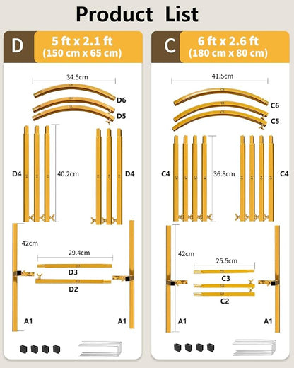 Wedding Arch Backdrop Stand 5FT, 6FT Gold Metal Arch Stand Set of 2, Balloon - Image 8