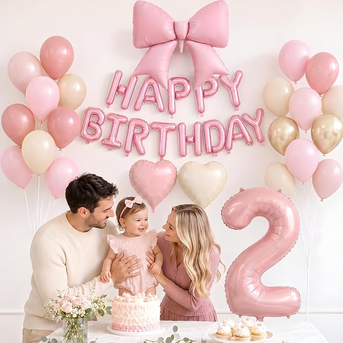 Dusty Pink Number 2 Balloon, 2nd Birthday Decorations - Image 4