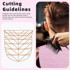 Professional Hair Cutting Cape with Geometric Grid Pattern, Longer Silicone Waterproof Cutting Mat,Neck Guide