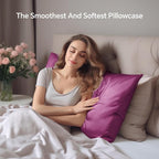 INFIIXSO Mulberry Silk Pillowcase for Hair and Skin, Silk Pillow Cases Queen Size Set of 2 with Hidden Zipper 20x30 Inches, Ultra Smooth and Soft Cooling Pillow Cases for Hot Sleepers(Purple, 2 Pack)