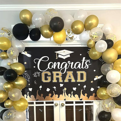Isndare Black and Gold Confetti Balloons, 12 Inch Black Metallic Gold Latex - Image 8