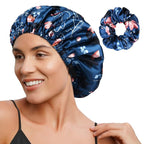 YANIBEST Adjustable Satin Bonnet Double Layer Hair Bonnet for Sleeping Bonnets for Women Hats Curly Natural Hair, Orchid