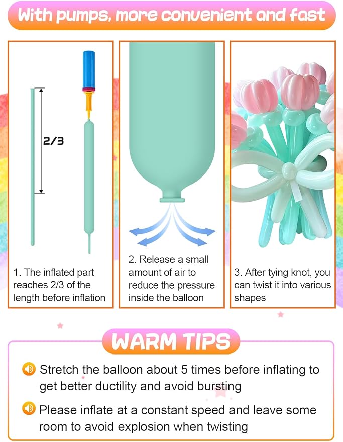 Apipi 100 Pcs Premium Latex 260 Balloons Kit - Image 5