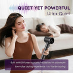 Hair Dryer, Professional Ionic Hair Dryer for Fast Drying, Low Noise and Quiet, Lightweight, 600 Mmillion Negative lonic High-Speed Hair Blow Dryer Without Hair Damage for Women, Men, Travel, Salon