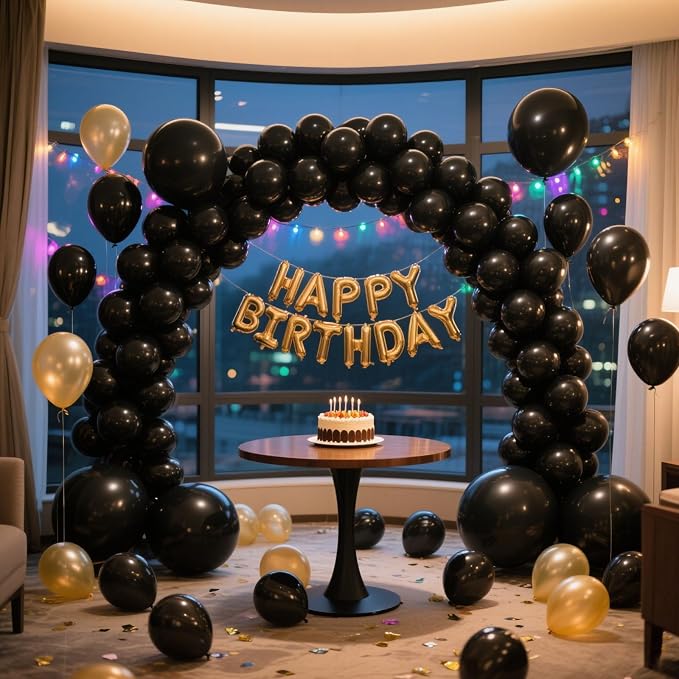 Black Balloons Party Decorations 30 Pack 18 inch Round Halloween Latex Balloons - Image 3