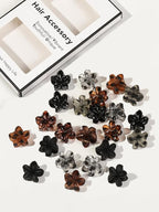 24 Small Hair Clips for Women Girls - Non-Slip Grip&Tangle-Free,Durable Plastic Mini Claw Clips (Tortoise & Black) for Thin/Medium Hair