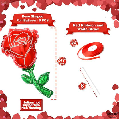 KatchOn, Giant Red Rose Balloons - Image 2