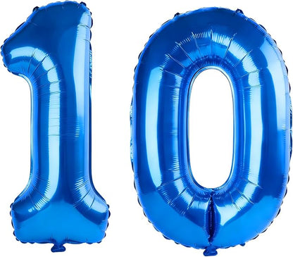 40 Inch Number 10 Balloons for 10th Birthday Party Decorations, 0-100 Dark Blue by FOBELEC