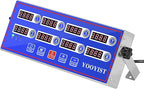 Kitchen Timers for Cooking – 8 Channel Commercial Kitchen Timer Restaurant Kitchen Supplies – Stainless Steel LED Technology Kitchen Timer Digital – Reminder Function, Loud Alarm, Blue
