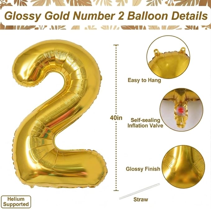 Gold Number 12 Balloon 40 Inch, Shiny Foil Decor - Image 4
