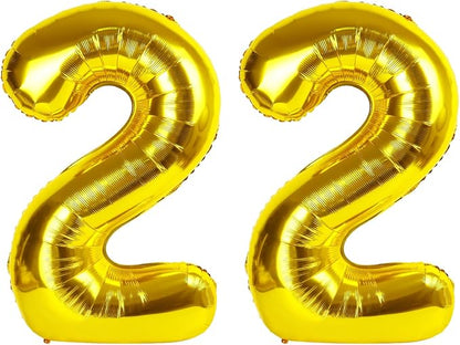 Number Balloons 22 Balloon Gold by Enyeopd