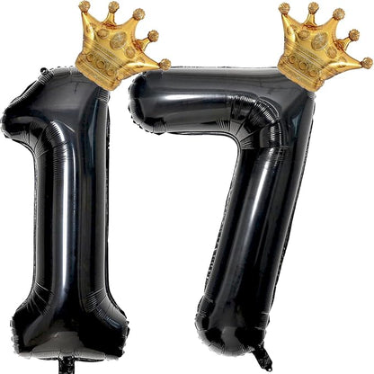40 inch Large Black 17 Balloon Number by Unknown