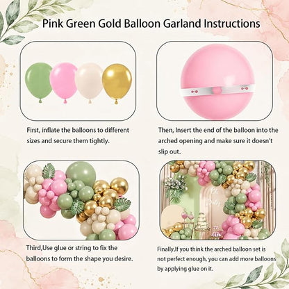 Pink and Green Gold Balloon Arch Kit - Image 4