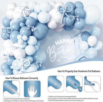 110pcs Blue Bow Balloon Garland Arch Kit - Image 6