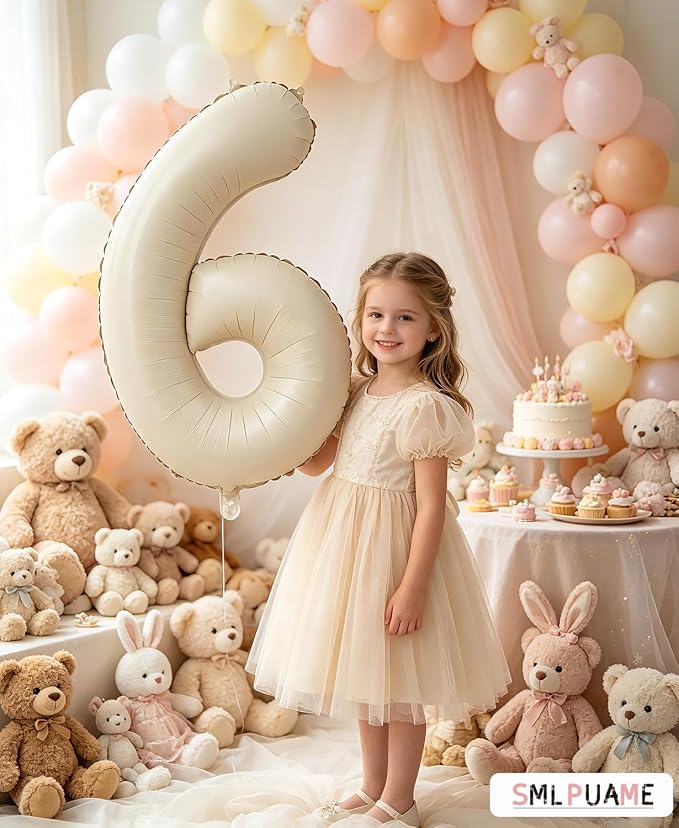 40 Inch Beige Number 9 Balloons - Image 4