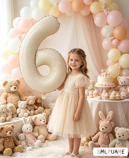 40 Inch Beige Number 9 Balloons - Image 4