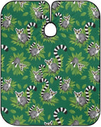 Large Long Hair Cutting Cape, Salon Apron Lemurs Monkey Tropical Green Leaves Floral Haircuting Salon Cape Gown for Hair Cutting Styling