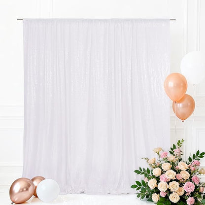 Eternal Beauty White 3mm Sequin Backdrop 10x10 Ft by EternalBeauty