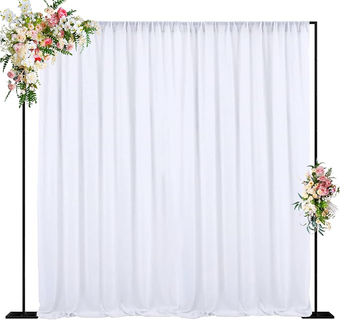 10x10FT Backdrop Stand Heavy Duty Pipe and Drape Kit Black | Adjustable Metal by Wokceer