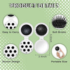 12 Pcs Soccer Mini Detangler Brush, Folding Mirror Hair Brushes, Mini Travel Hair Brush, No Tangle Soft Flexible Bristles for Straight, Curly, Thick Hair for Soccer Team Gift Sport Party