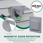 NO-PEST VENT, Exclusive Dual Door Dryer Vent Cover Outdoor 4 inch or Bathroom fan, Made in USA w Highest UV Resistant Plastic in any Outdoor Vent Cover (Slate Grey, 4 inch With 12" Duct Tube)