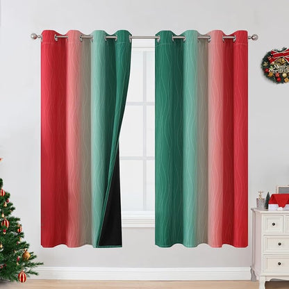Red and Green Blackout Curtains by ESTELARTEXTILER